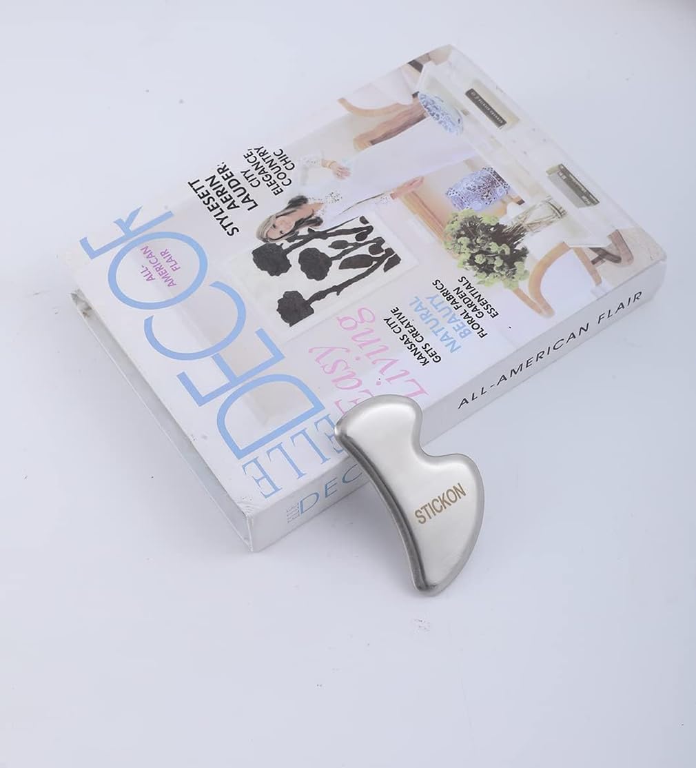 STICKON Medical Grade Stainless Steel Gua Sha Set 5pcs Scraping Massage Tool IASTM tools for Soft Tissue Therapy and Reduce Legs, Back, Arms,Neck,Shoulder Muscle Pain pitao06