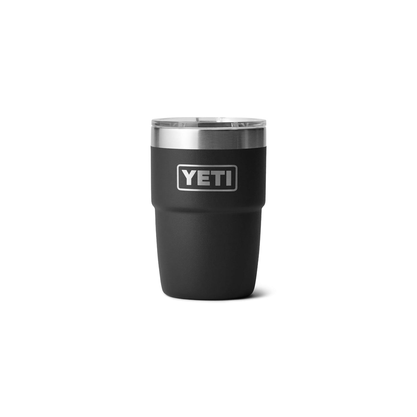 YETI Rambler 8 oz Insulated Coffee Mug with Lid - Stackable Double-Wall Vacuum Insulated Coffee Cup - DuraSip Ceramic Lining - Barista-Friendly Design - Stainless Steel - Dishwasher Safe, Black