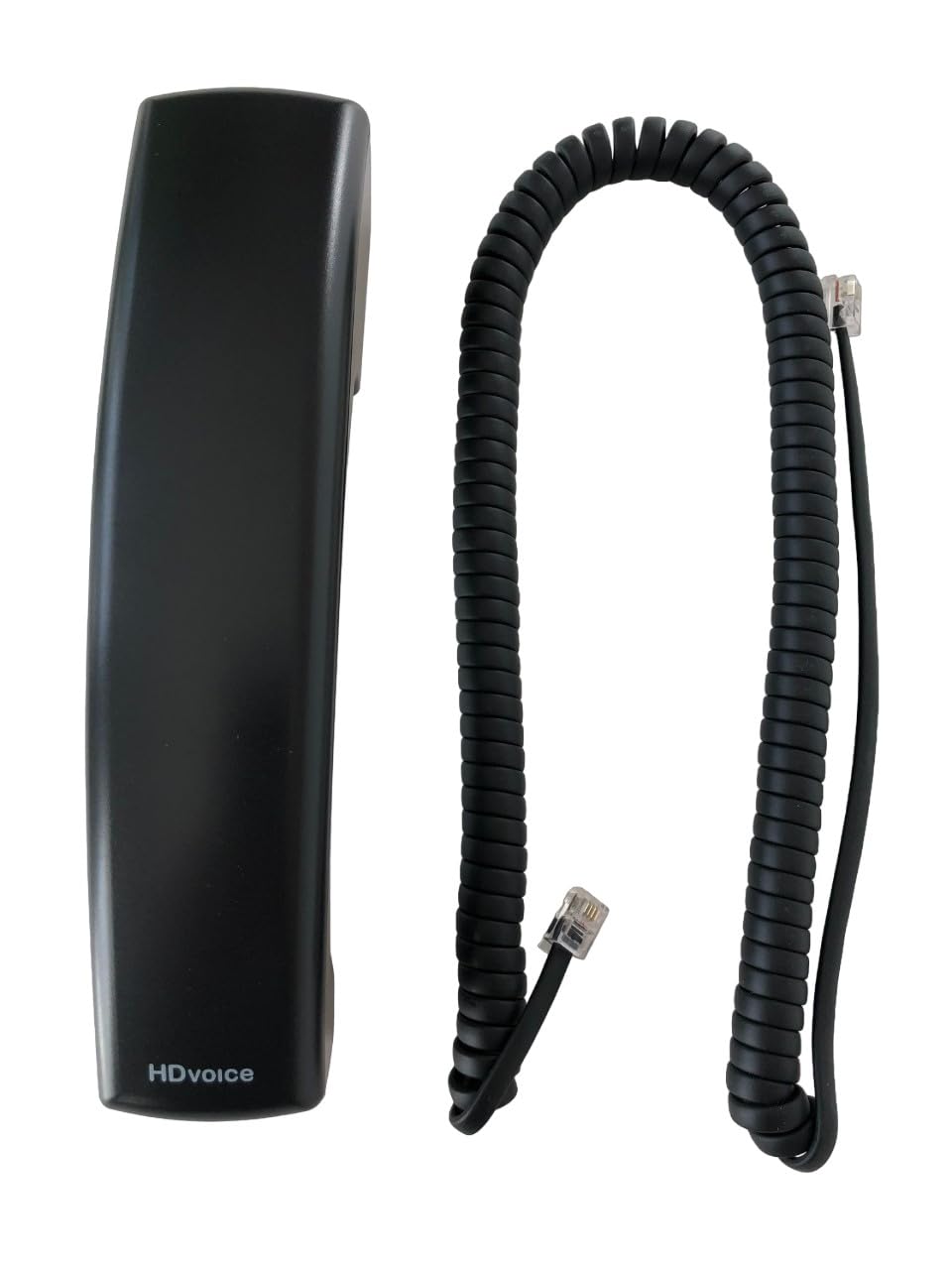 The VoIP Lounge Replacement HD Voice Handset with Curly Cord for Polycom VVX Series IP Phones 300 301 310 311 400 401 410 411 500 501 600 601 1500 Black (Please See Full Description Below)