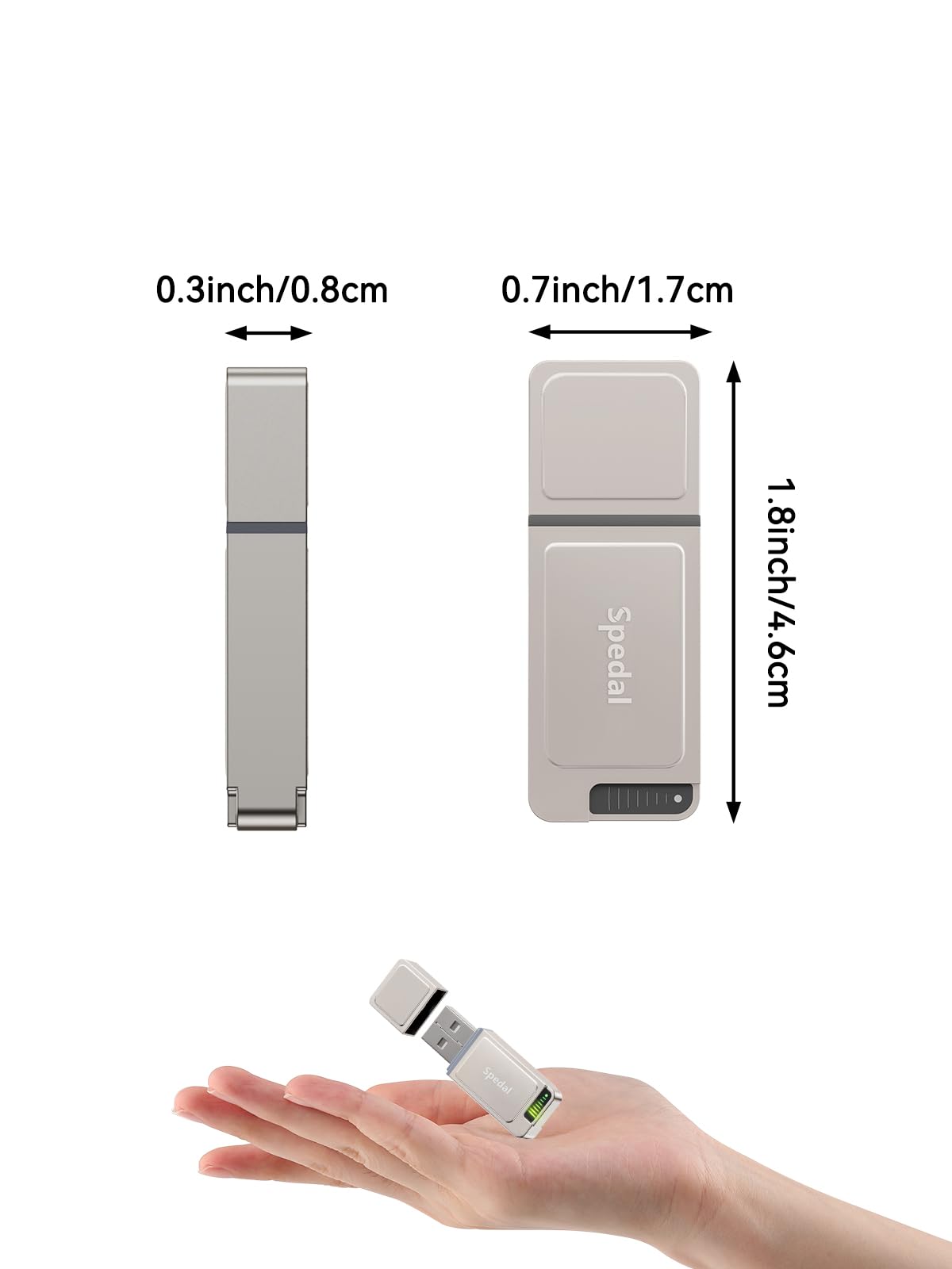 Spedal Wireless CarPlay & Android Auto Adapter – Compact USB-A/C Plug & Play Dongle, Converts Wired to Wireless, Retains OEM Controls, Fast Auto-Connect for iOS 10+/Android 11+ Cars 2016+ (Silver)