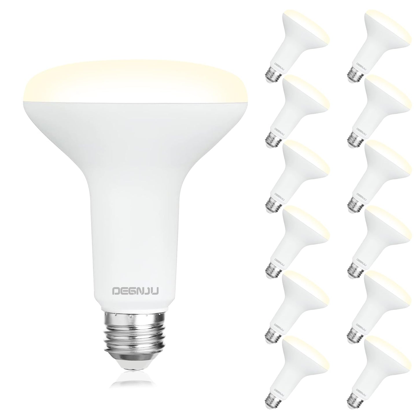 DEGNJU 12 Pack BR30 LED Recessed Light Bulb, Dimmable Indoor Flood Light Bulbs CRI80 7W Equivalent 65W 3000K Warm White 650 Lumens, 15000 Lifetime Hours E26 Base LED Can Light Bulb, Flicker-Free
