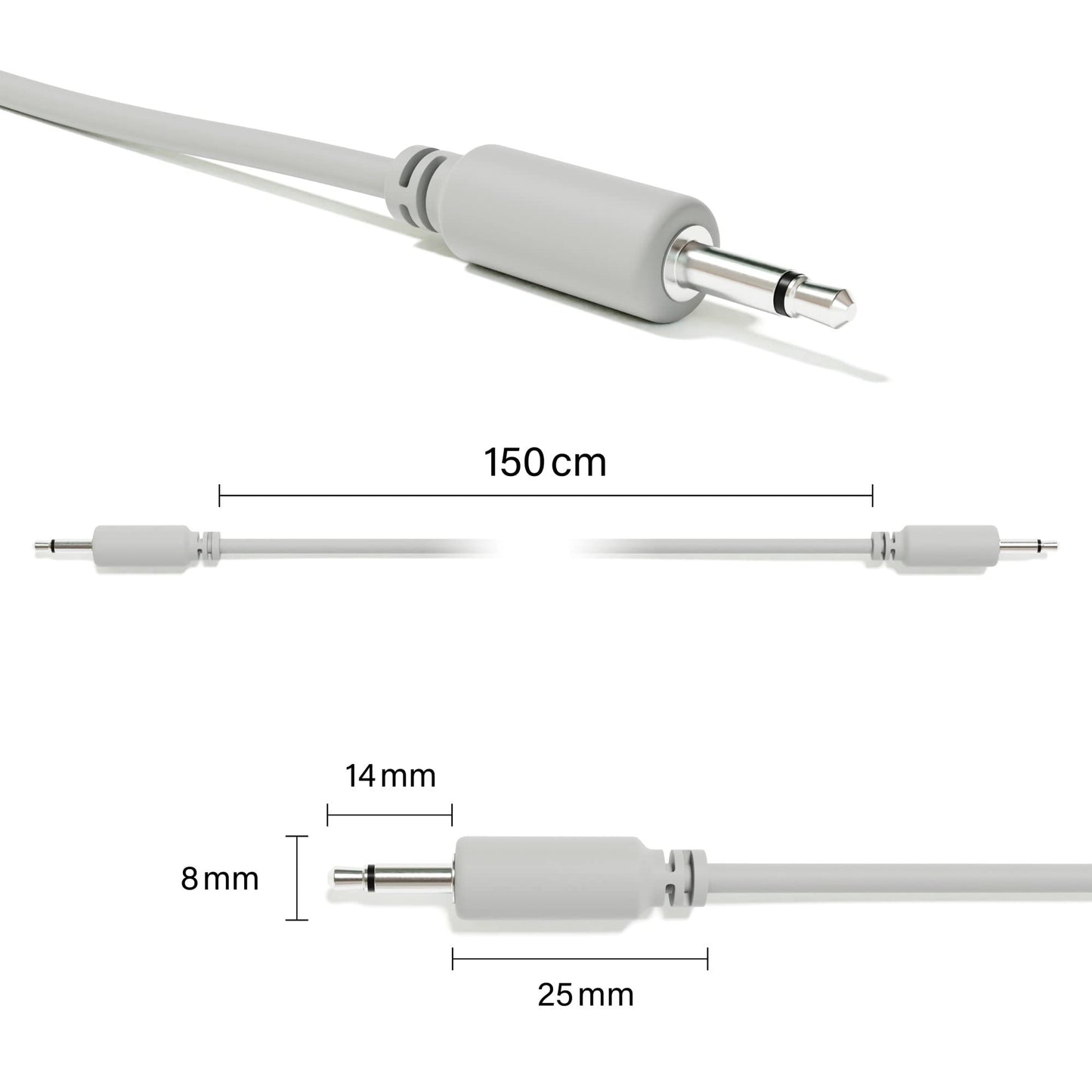 ExcelValley - Mono Modular Patch Cables TS 3.5mm 1/8 inch Eurorack Synthesizer [13-Pack | 30 cm - 11.81"]