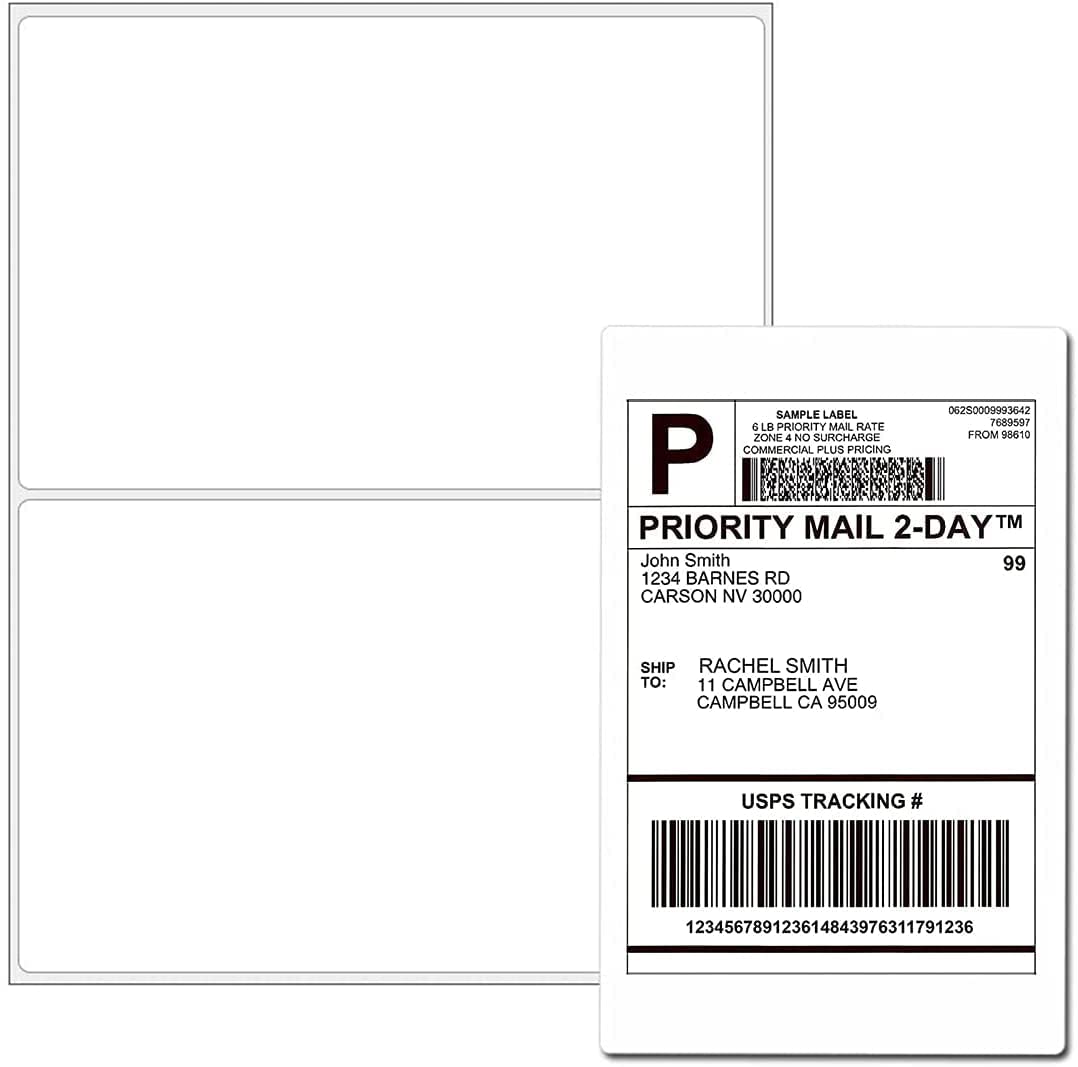 NefLaca 8.5" x 5.5" Half Sheet Shipping Lables, 500 Sheet Half Self Adhesive Shipping Label for Laser & Inkjet Printers (1000 Labels)
