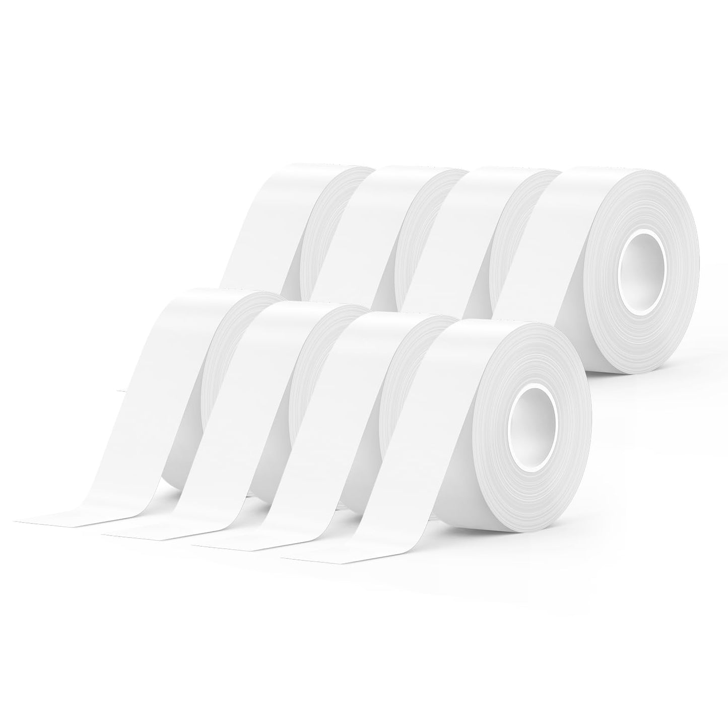 SUPVAN E10 & E11 & E16 Label Maker Tape, 8 Rolls 15mm x 6m Genuine Continuous Laminated Thermal Label Tape Refill, Waterproof Oilproof Child-Safe Durable Auto Detect Labels, Black on White