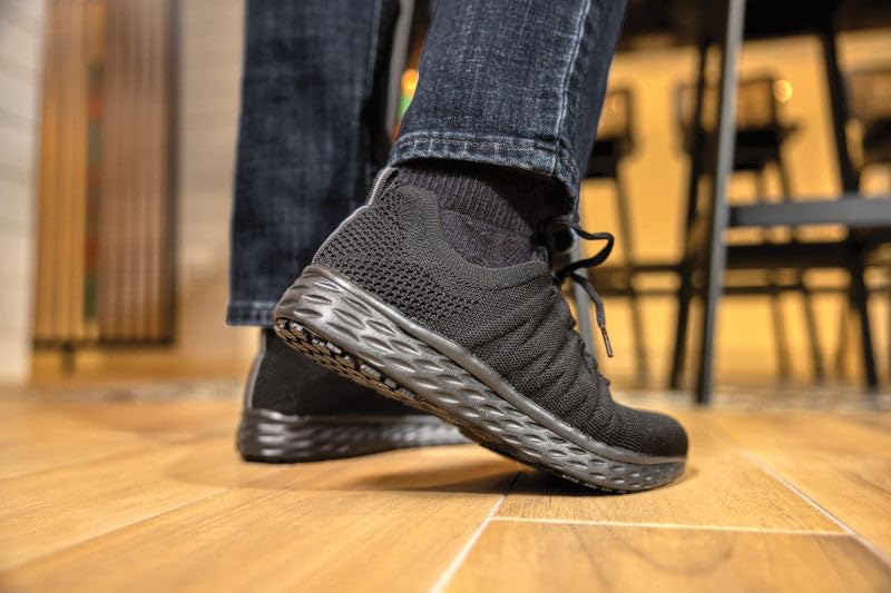 Shoes for Crews Everlight, Men's, Breathable, Lightweight, Lace-Up, Slip Resistant, Water Resistant Work Shoes, Black, 11.5 Wide