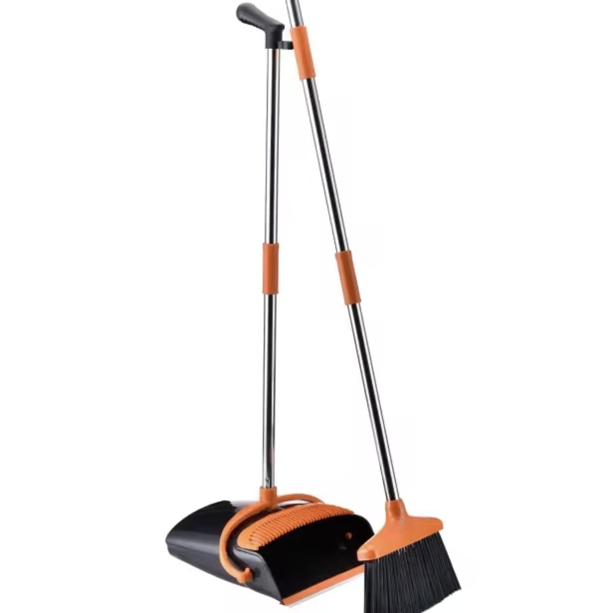 PrimeEdge - Ergonomic Broom Set with Dustpan – Lightweight and Durable – Ideal for Indoor and Outdoor Use - Adjustable Handle Broom,