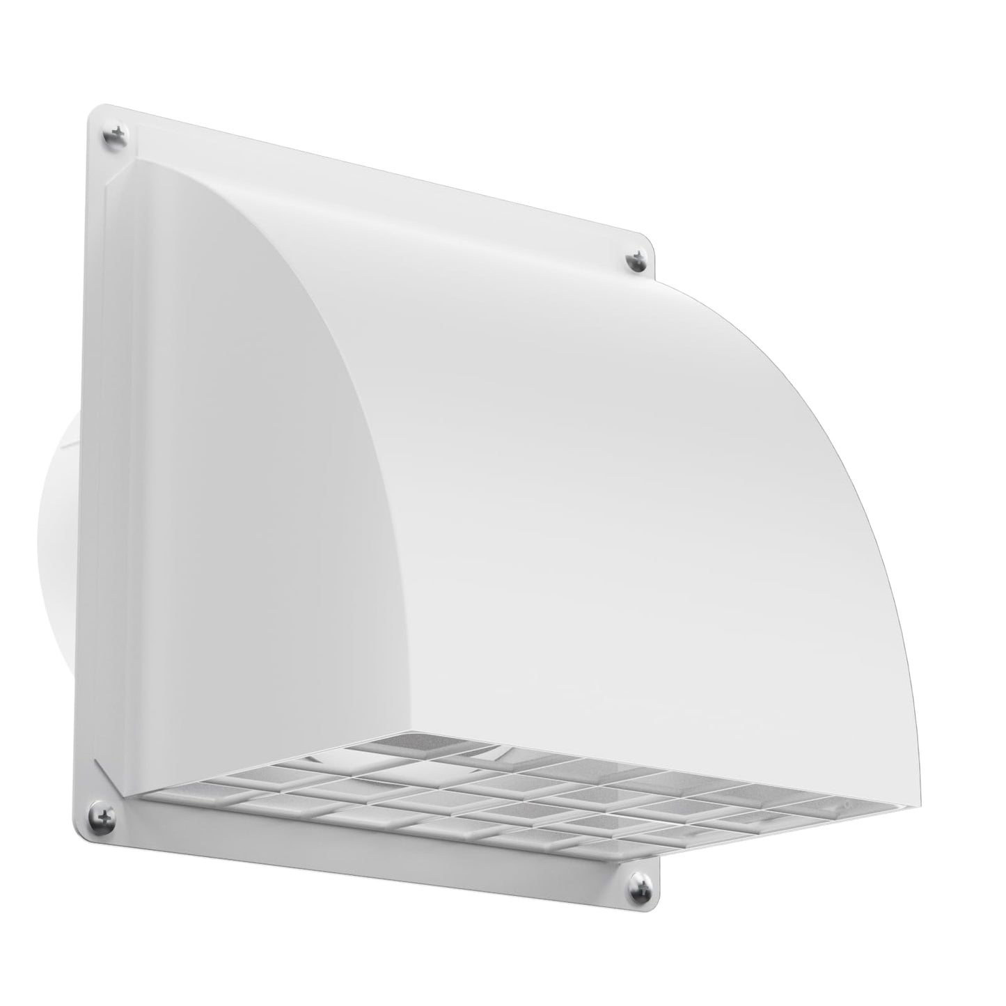 4 Inch Dryer Vent Cover Outside, HG Power Metal Wall Vent Cover with Removable Screen & Cushioned Non-Return Flap, Air Vent for House, Range Hood, AC, Opening Diameter: 3.81" White