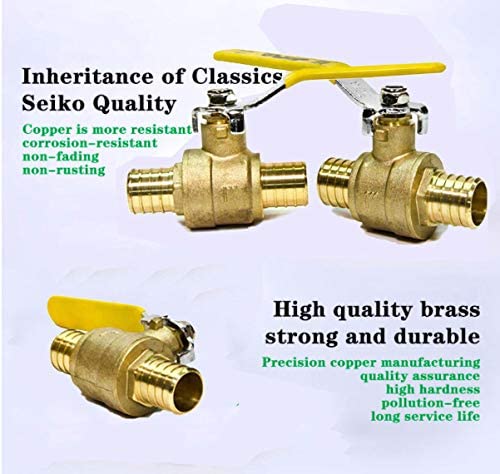 AB 1 Inch X 1 Inch PEX Ball Valve, Full Port Water Stop Shut Off, Lead Free Water Shut Off Valve