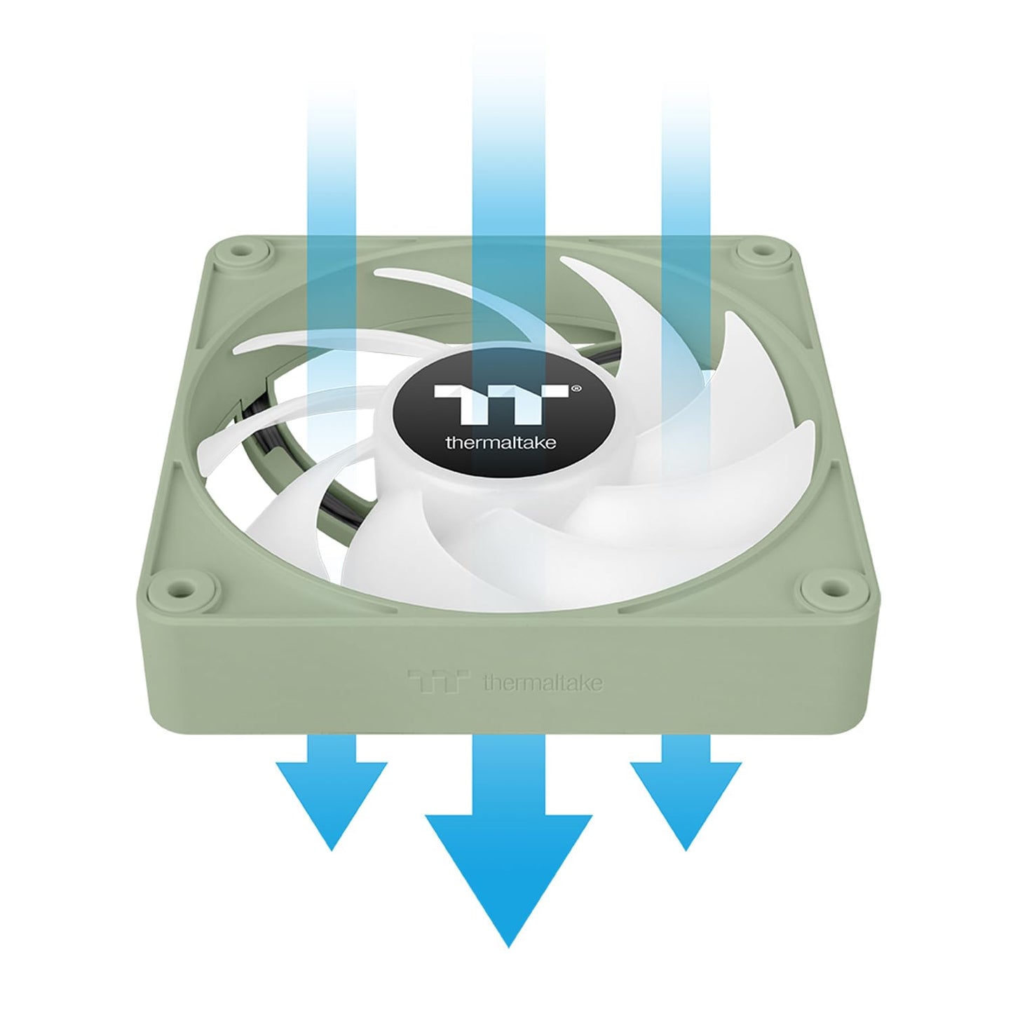 Thermaltake CT120 EX ARGB Sync PC Cooling Fan Matcha Green (3-Fan Pack), Magnetic Connection, 5V Motherboard Sync, 16.8 Million Colors 9 Addressable LEDs, 120 mm Case/Radiator Fan, CL-F196-PL12MG-A