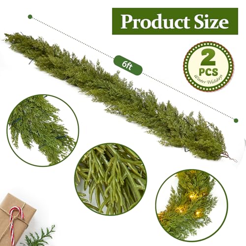 6 Ft Cedar Garland 2pcs (NO Lights)