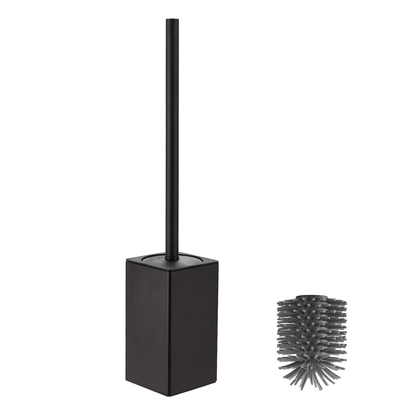 BVL Toilet Brush and Holder Black Toilet Bowl Brush for Ceaning with Stainless Steel Handle Freestanding