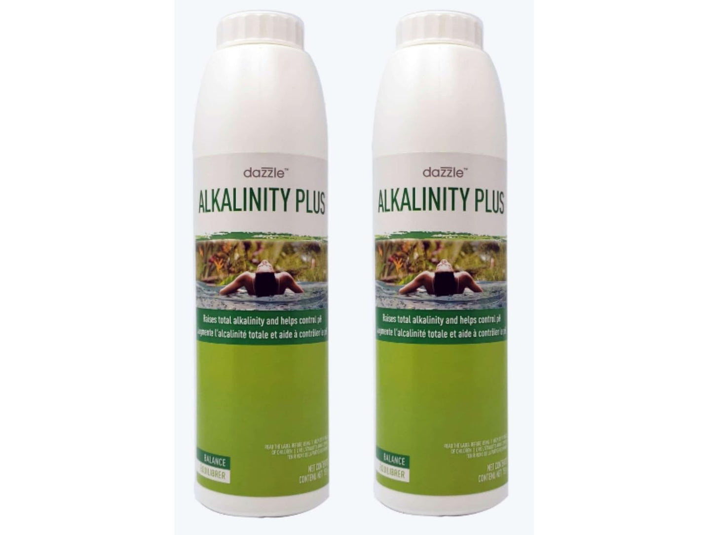 Combo | (2) Dazzle Alkalinity Plus 750g | Raises Alkalinity in Hot Tubs & Spas | Use with Other Hot Tub Chemicals Bromine Chlorine pH Down pH Up & Hot Tub Accessories Like Puck Foater & Dispenser