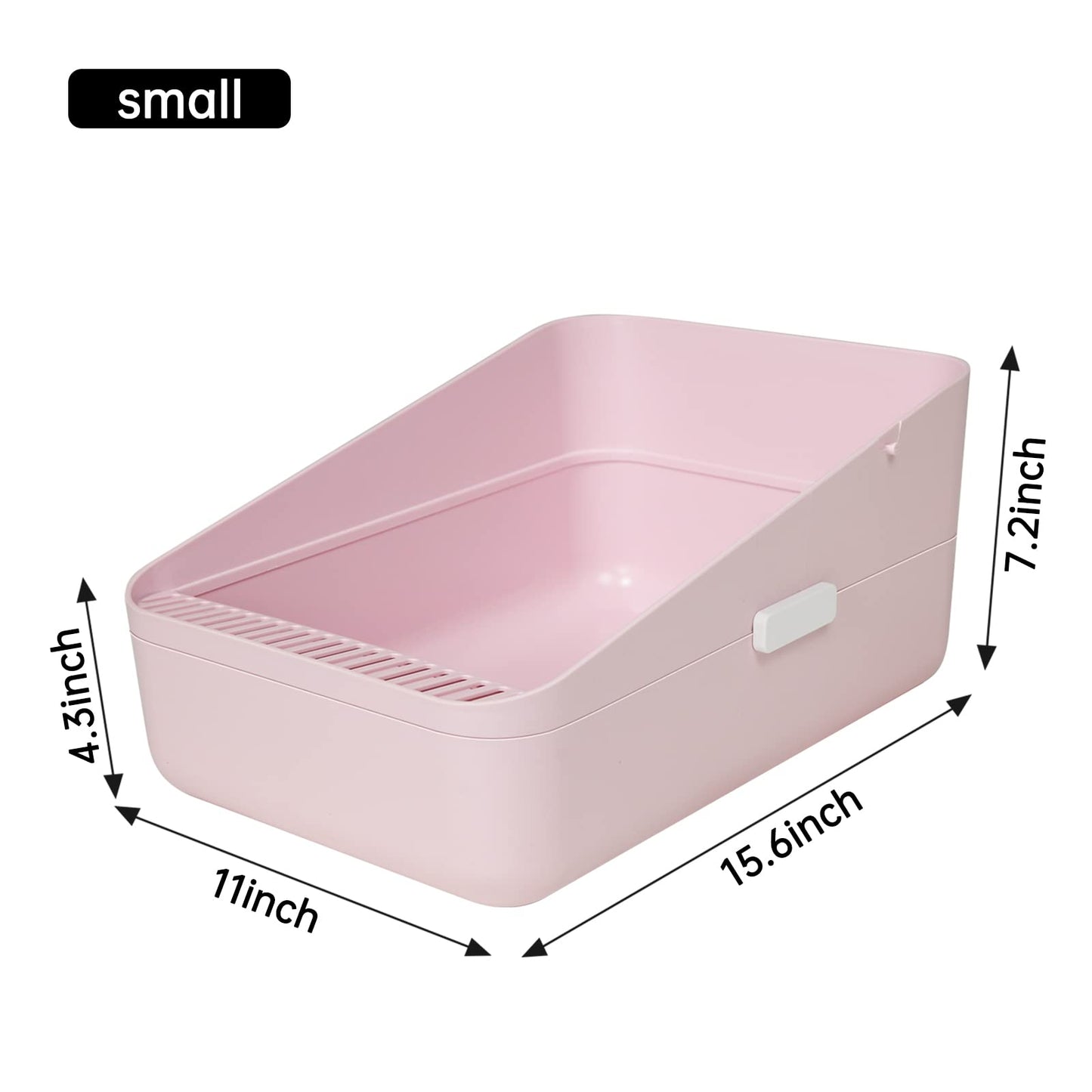Sfozstra Open Litter Box - Prevent Sand Leakage, Durable High Side Sifting for Small Cats, Secure and Odor Control, Removable, Easy to Clean (Pink Small)
