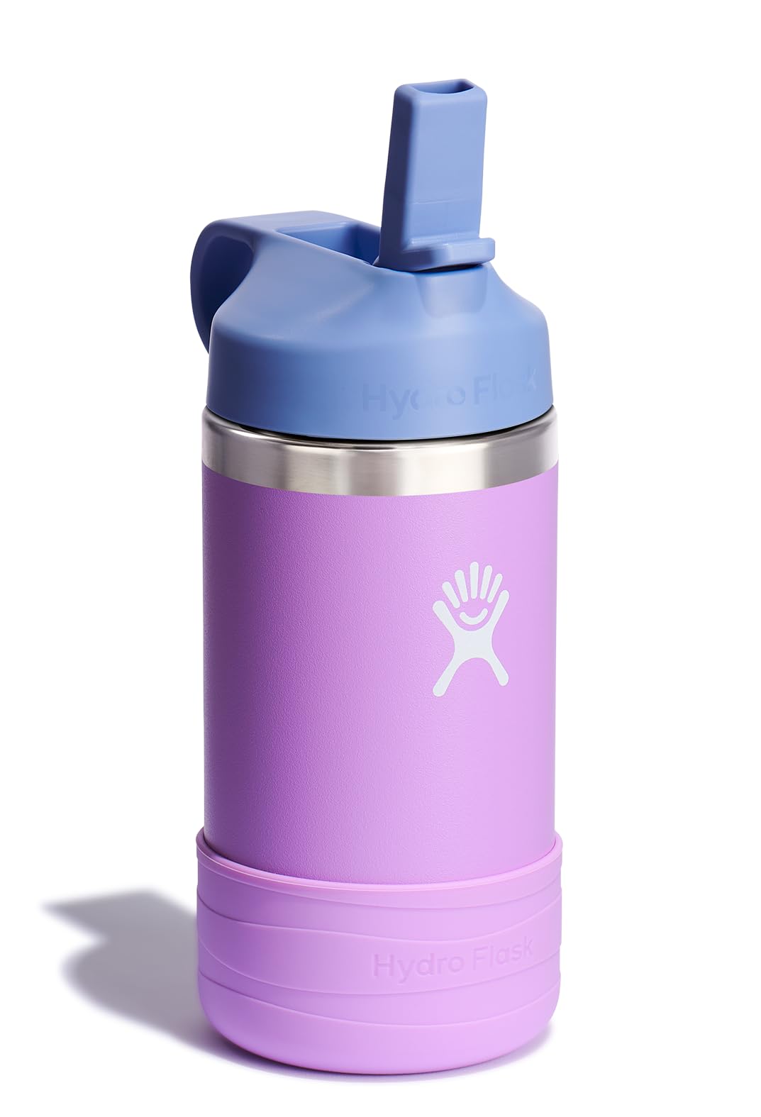 Hydro Flask 12 Oz Kids Wide Mouth Bottle with Straw Cap and Boot, Anemone