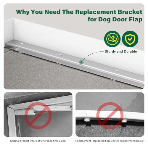2 PCS Large Replacement Bracket for PetSafe Dog Door Replacement Flaps - Aluminium Alloy Dog Door Flap Bracket - Easy Installation with Screws
