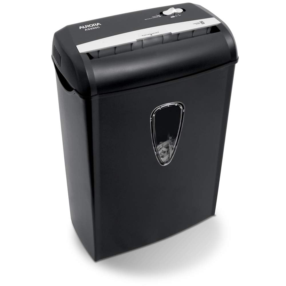 Aurora As890C 8-Sheet Cross-Cut Paper/Credit Card Shredder with Basket