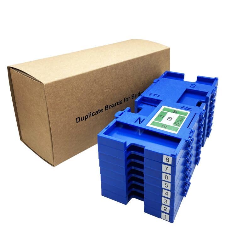 8PCS Bridge Game Duplicate Boards,Bridge Kit for Bridge Cards Game, Each Boards Includes Directions(S N W E),Board Number,Dealer,Suit for Party,Traveling,Camping (Dark Blue)
