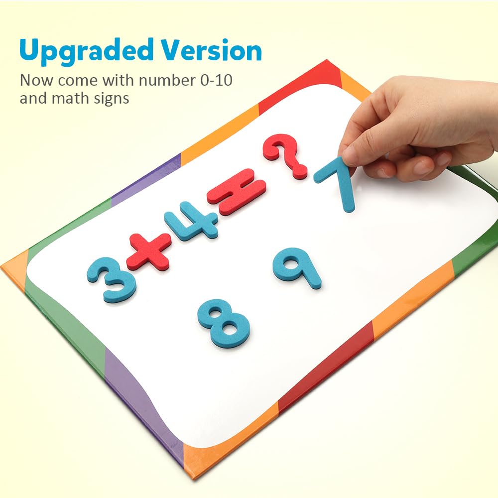 Coogam Magnetic Letters 251 Pcs with Magnetic Board and Storage Box - Uppercase Lowercase Foam Alphabet ABC Magnets for Fridge Refrigerator - Educational Toy Set for Classroom Kids Learning Spelling