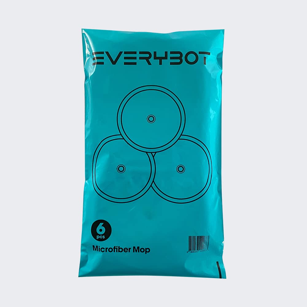 EVERYBOT Replacement Accessory of Three-Spin and Edge, Washable Microfiber Mop Pads for Robot (6pcs)