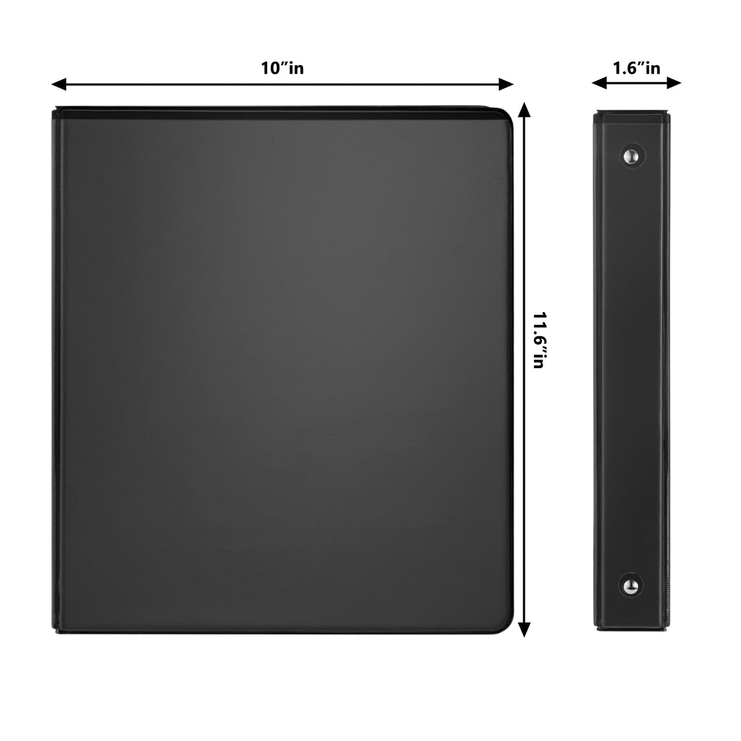 COMIX Sturdy 3 Ring Binder 1 inch with Clear View Cover, 1" Round Ring View Binder, PVC-Free, 2.4mm-Thick, 200 Sheets Capacity of US Letter Size Paper, Office ＆ School Supplies, Pack of 12 (Black)