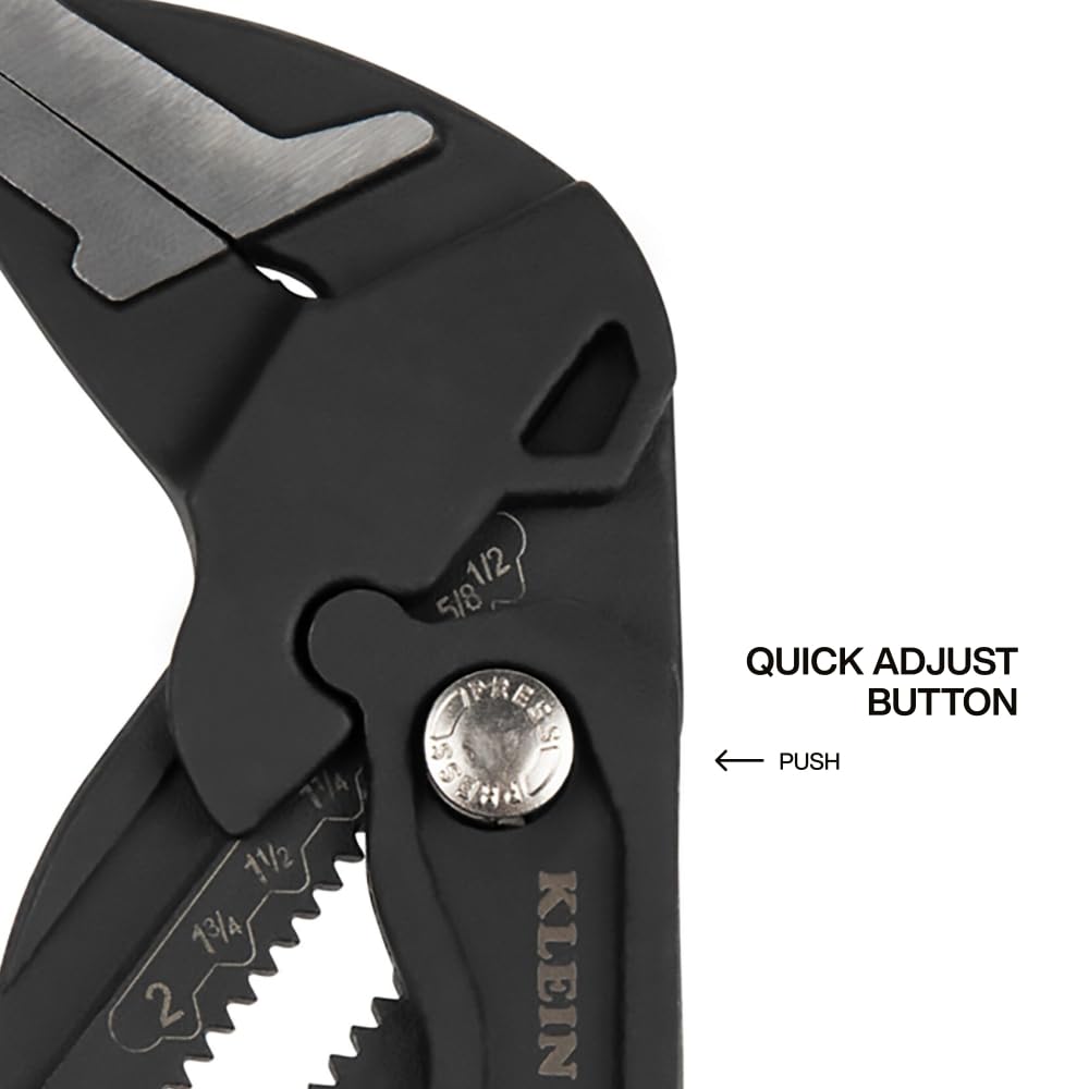 Klein Tools D53110 Compact Plier Wrench, High Leverage Multi-Use Adjustable Plier Wrench with Smooth Jaws, 10-Inch