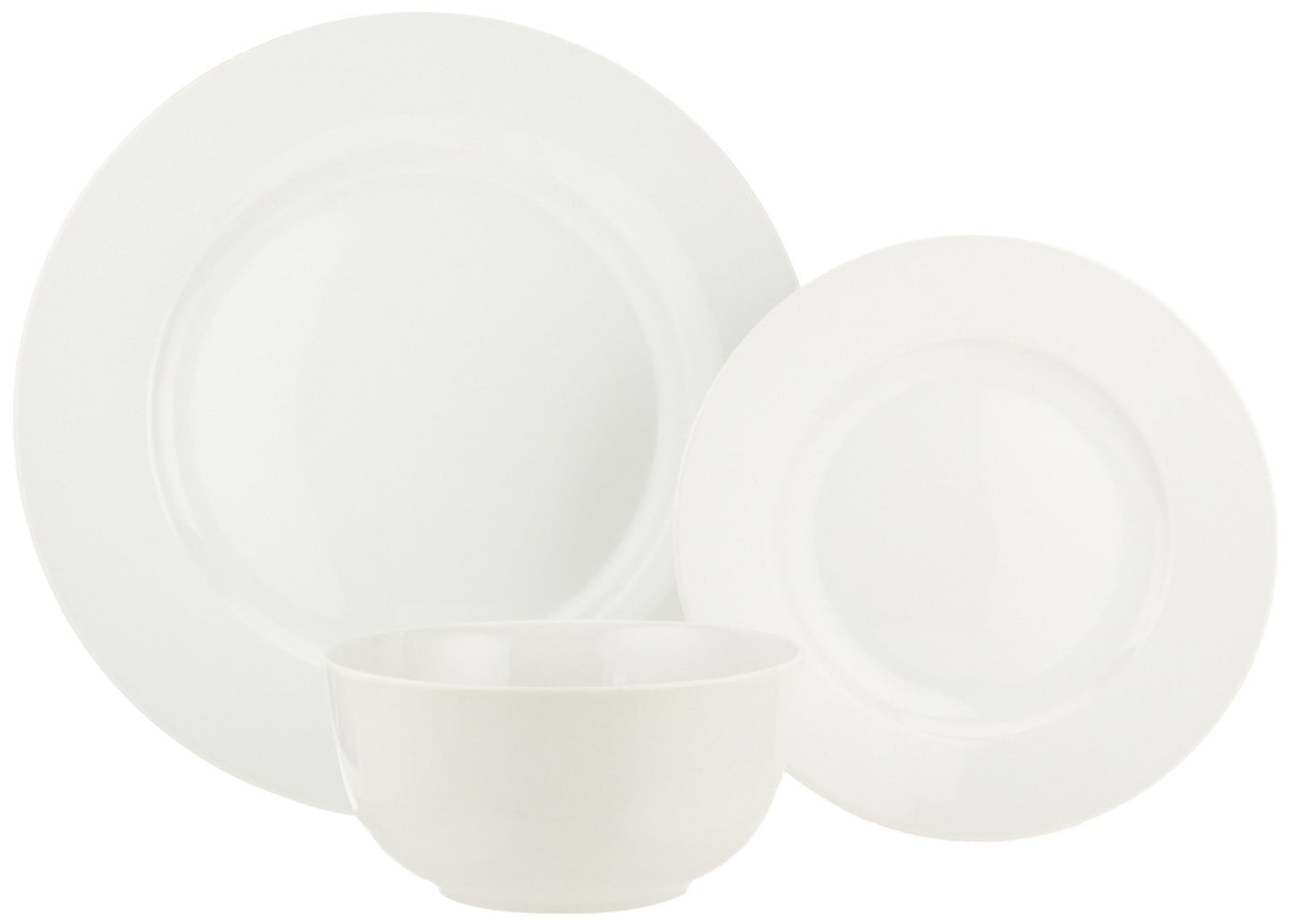 Amazon Basics 18-Piece White Dinnerware Set, Dishes, Bowls, Service for 6