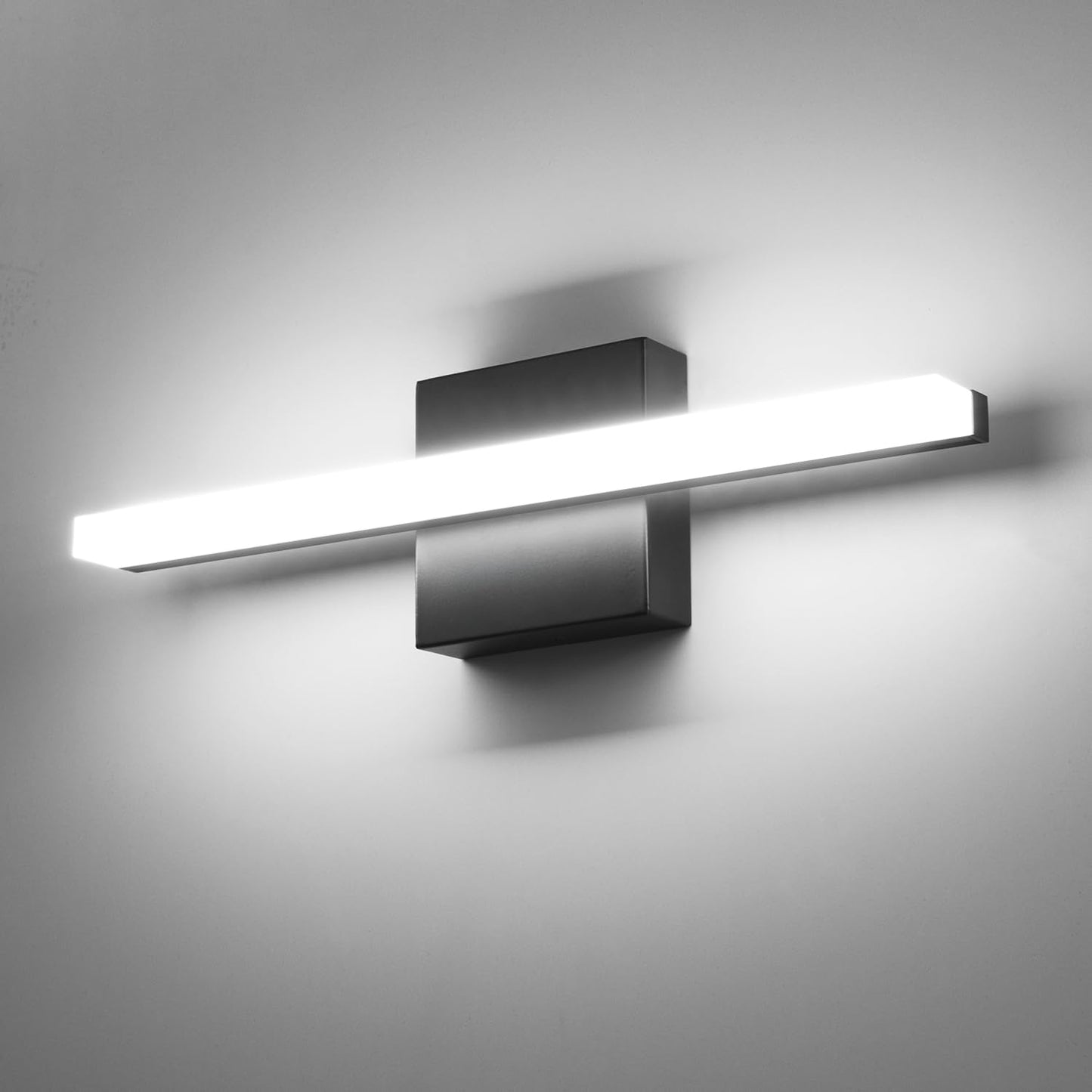 Combuh LED Bathroom Vanity Light Bar Black Over Mirror Lighting Fixture 16 Inch 9W Wall Sconce Indoor Modern Cool White 6000K