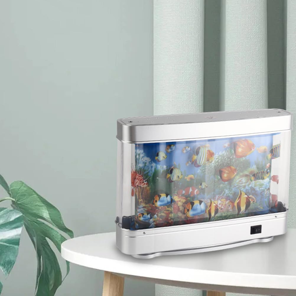 Uonlytech Fake Aquarium Decorative Lamp Aquarium Night Light Artificial Fish Tank Night Light Use (US Plug)
