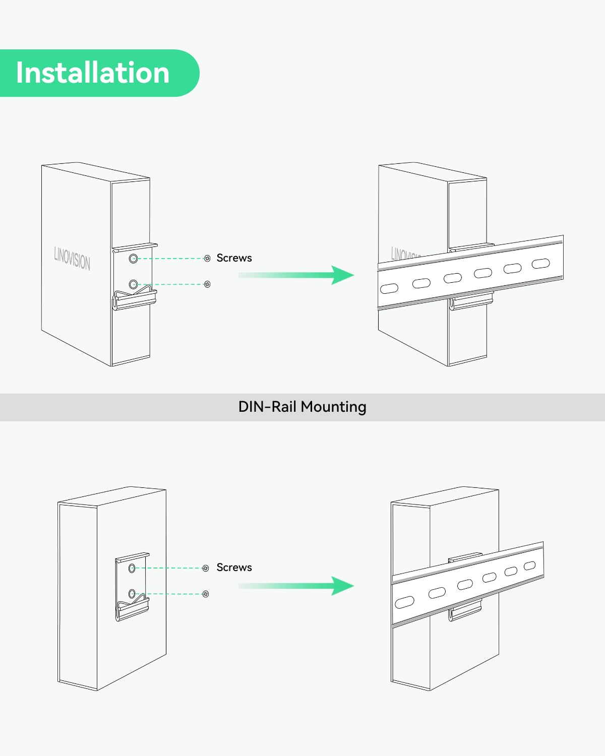 LINOVISION Industrial Gigabit 90W POE++ Splitter with IEEE802.3bt PoE and DC 5/9/12/24V Output, Din Rail Mounting, IEEE802.3bt PoE to PoE and DC Power Supply for PTZ Cameras, Access Control Systems