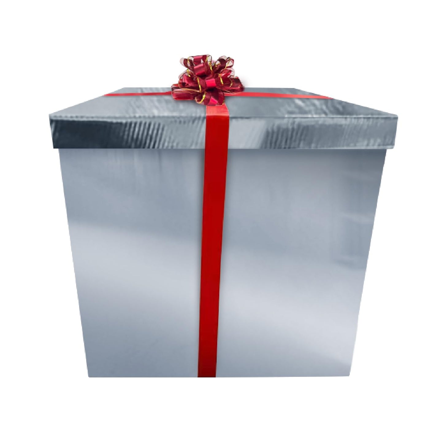 Giant Gift Box Silver Cardboard Decorative Box with Lid, Silver Gift Box for Birthday Surprise, Pregnancy Announcement, Gender Reveal, Christmas Presents and Other Celebrations (Size: 28x28)
