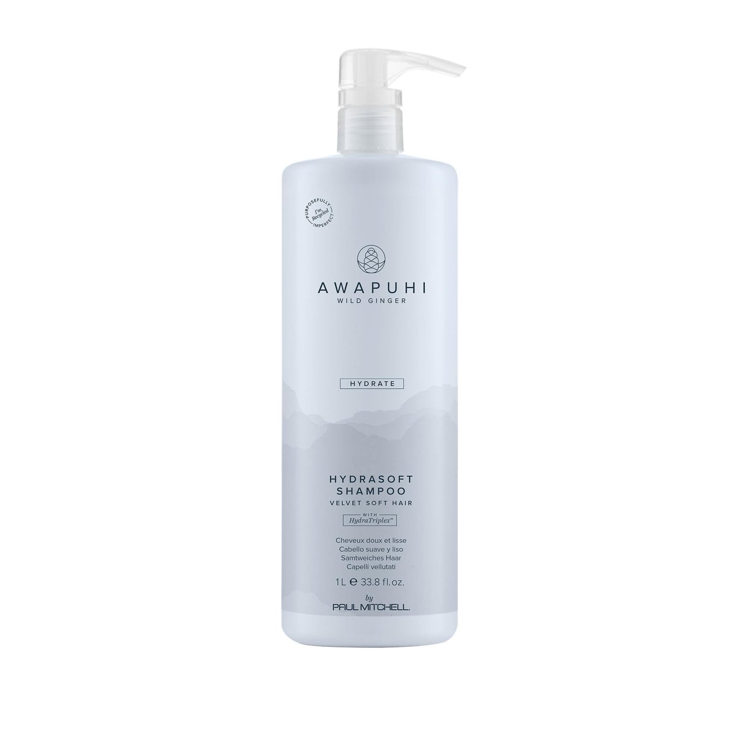 Awapuhi Wild Ginger by Paul Mitchell HydraSoft Shampoo, For Velvety Soft Hair, Ideal For All Hair Types, Especially Dry + Frizzy Hair, 1 L
