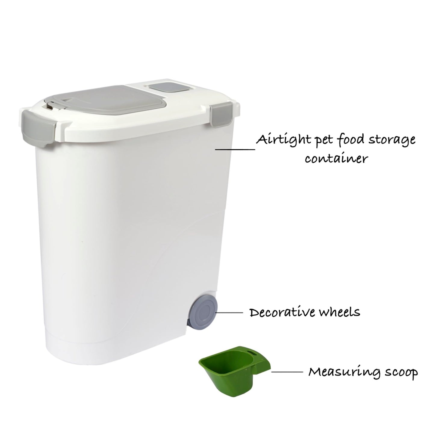 Ashfield & Harkness Airtight Pet Food Storage Container, up to 30 Lbs/ 36 Qt for Dog Cat Bird and Other Pet Food Storage, Easy Acces Including Scoup, Easy Access, Lightweight Keeps Pet Food Fresh