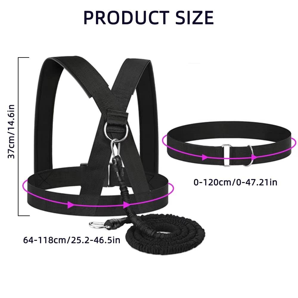 OYINDIZ Resistance Explosive Training Rope Force Improve Power, Agility, Strength Track and Field Football Basketball Volleyball Multi-Directional Fitness Equipment (9.8FT)