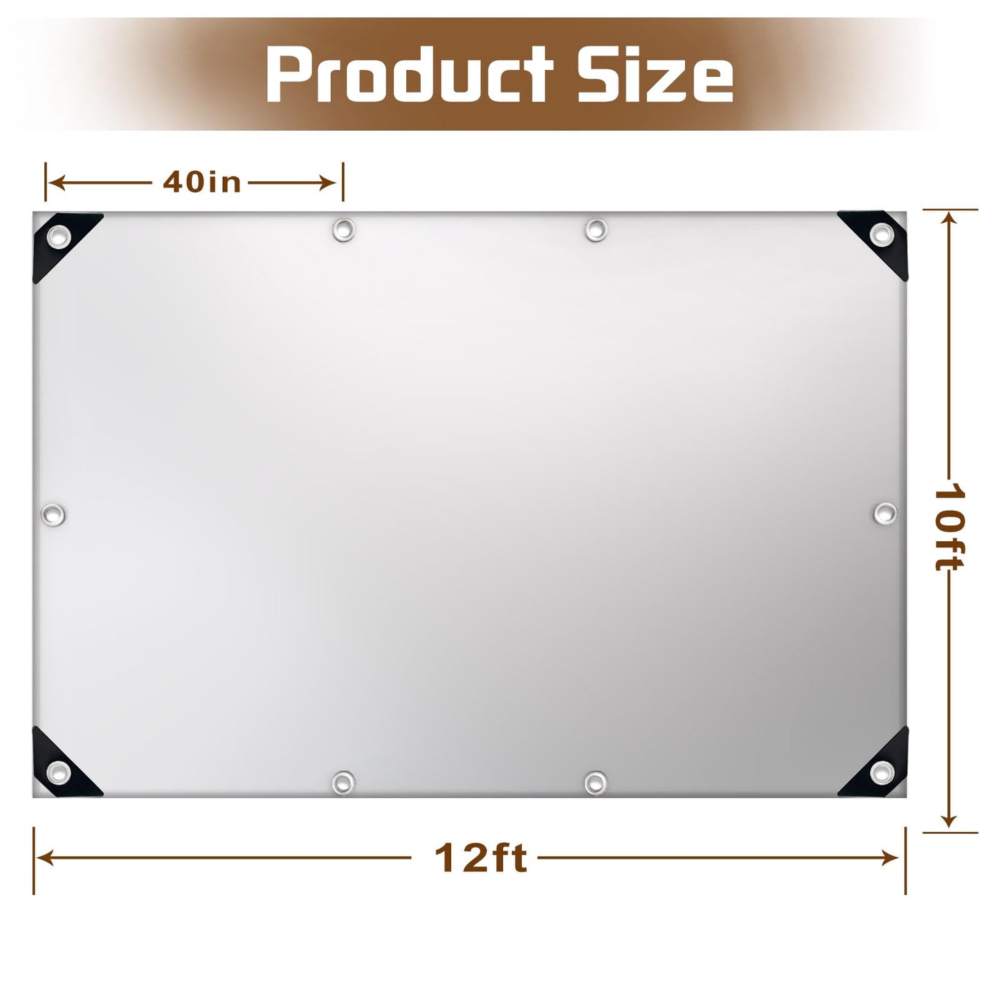 Tarps Heavy Duty Waterproof 16 Mil,Multipurpose Protective Cover Silver Poly Tarp,Rip and Tear Proof Tarpaulin with Grommets and Reinforced Edges,Thick UV Resistant