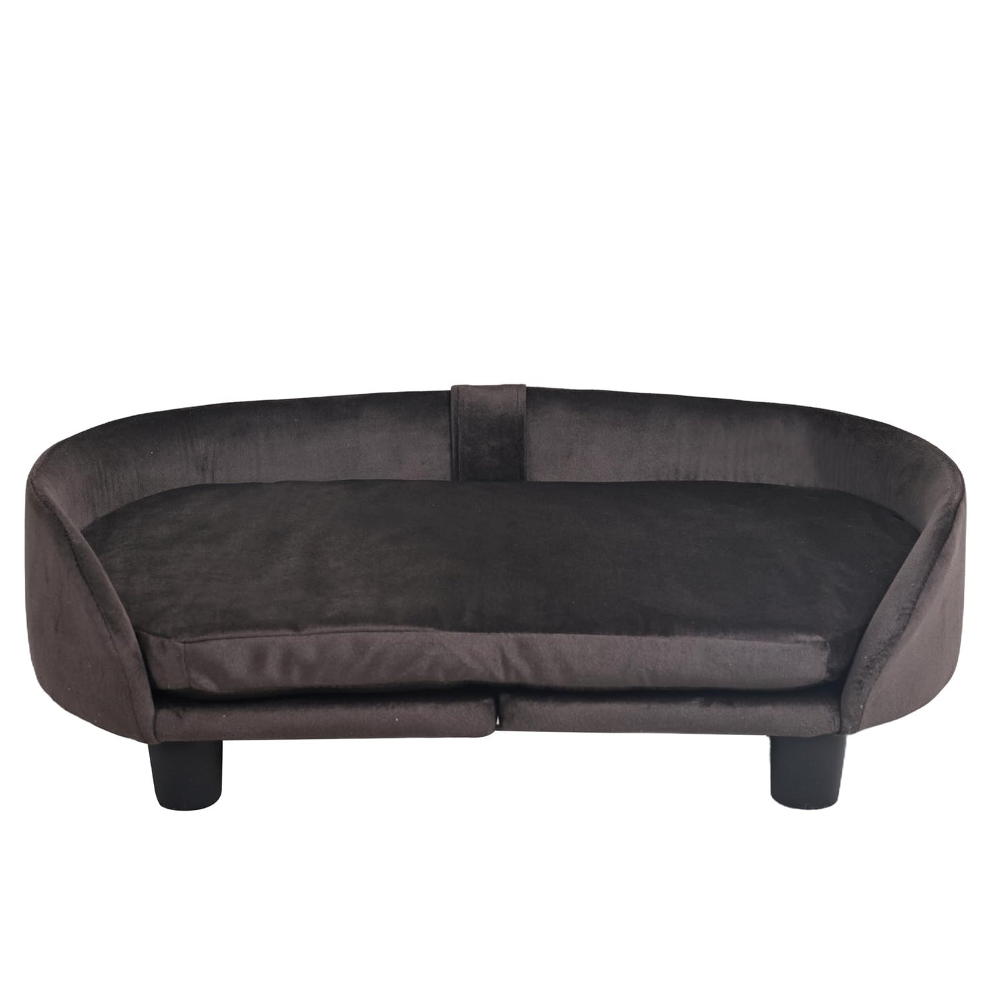 Small Dog Bed, Comfy Cat Bed, Velvet Pet Couch with Removeable Washable Cushion for Puppy & Cats (Brown)
