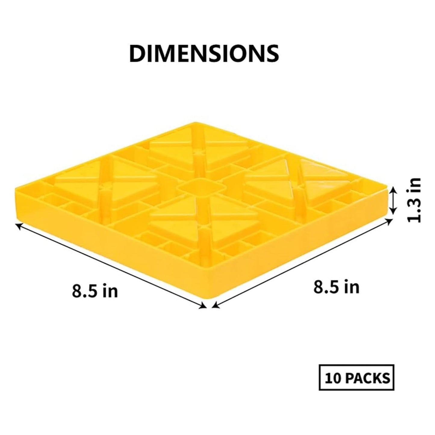 Homeon Wheels Camper Leveling Blocks Ideal for Leveling Single and Dual Wheels Heavy Duty Rv Leveling Blocks and Chocks Anti-Slip Pads Design Camper Levelers 10 Pack with Carrying Bag Yellow