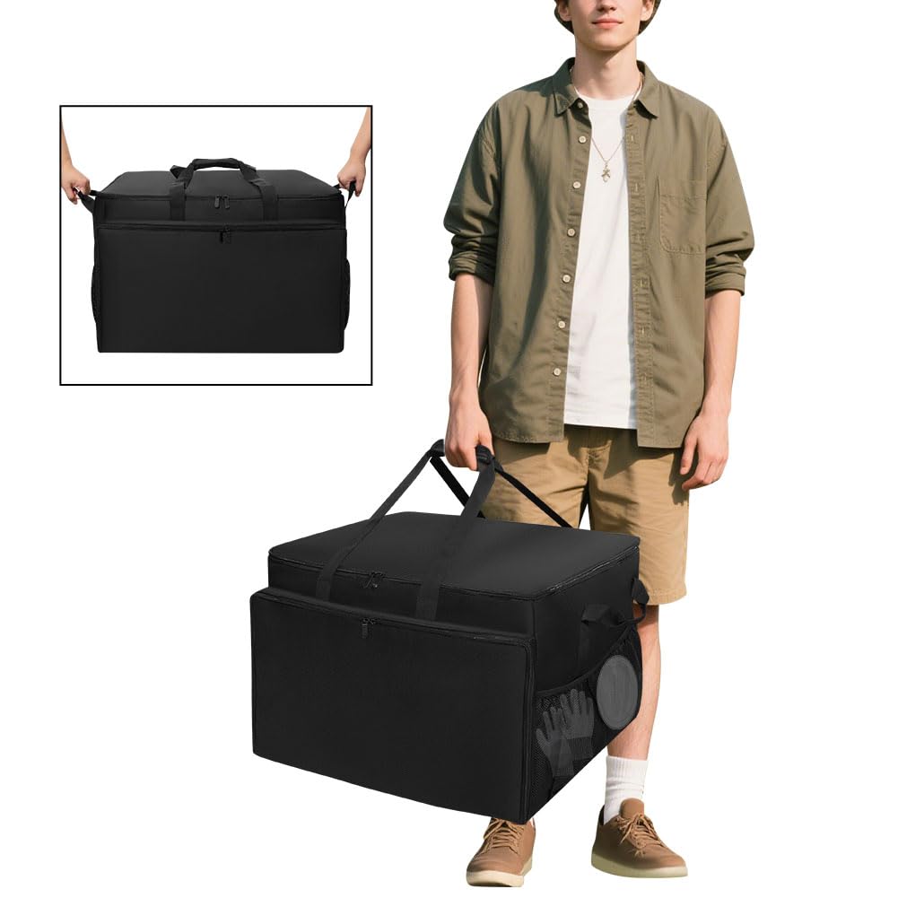 Ajyingasyo Grill Carry Bag Compatible with Ninja OG951 OG850 Woodfire Pro XL Outdoor Grill & Smoker, Heavy Duty Water Resistant Outdoor BBQ Grill Bag, with Multi-pockets and Padded Handle