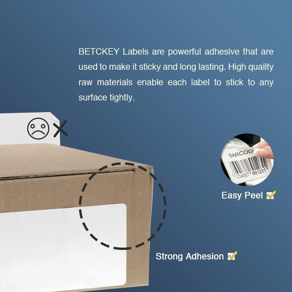 BETCKEY - Compatible Address Labels Replacement for Brother DK-1201 (1.1" x 3.5"), Use with Brother QL Label Printers [10 Rolls + 2 Reusable Cartridges]