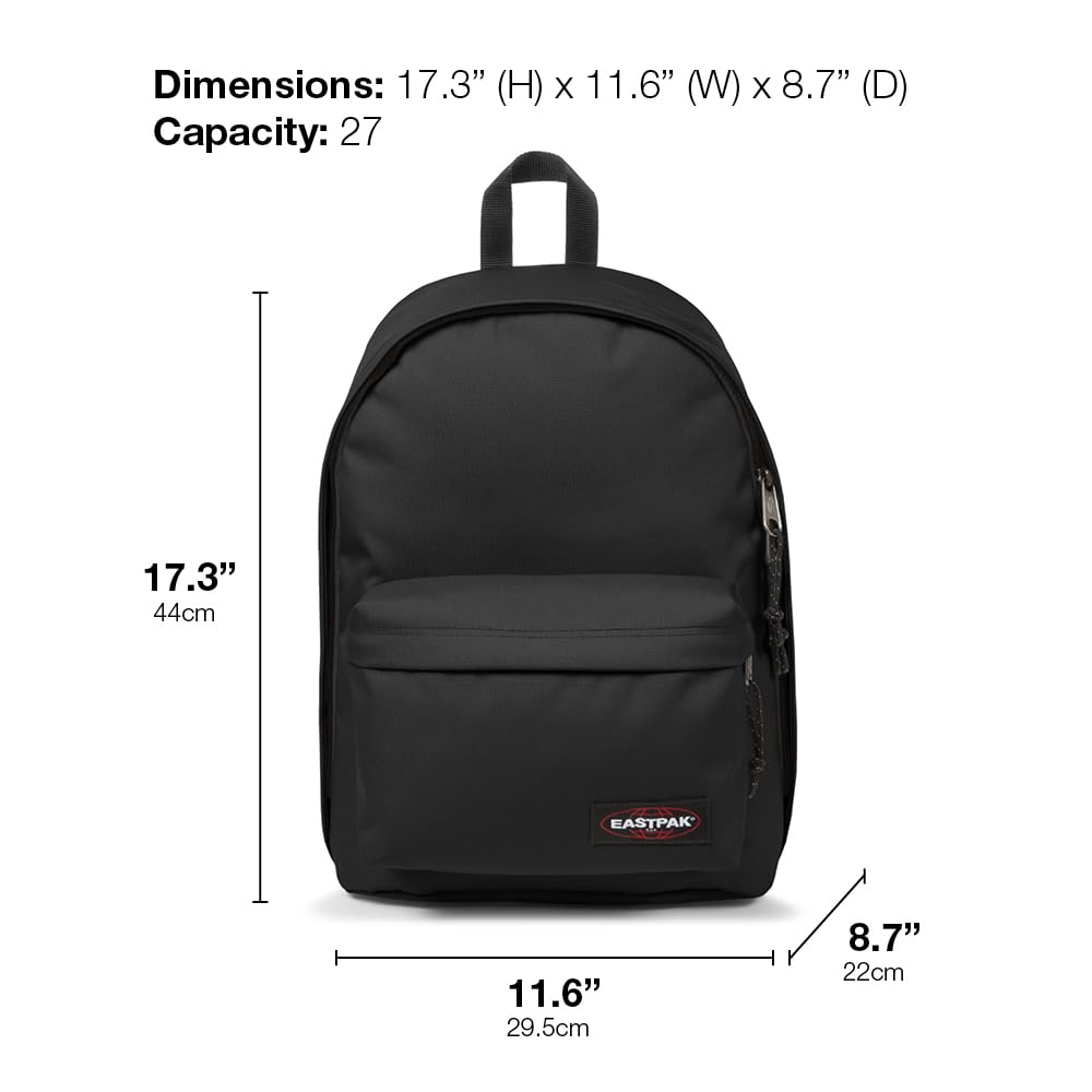 Eastpak Out Of Office – 31L Backpack with Dual Compartments, 14-inch Laptop Tablet Sleeve, Utility Pocket, Bottle Holder, Wine Burgundy