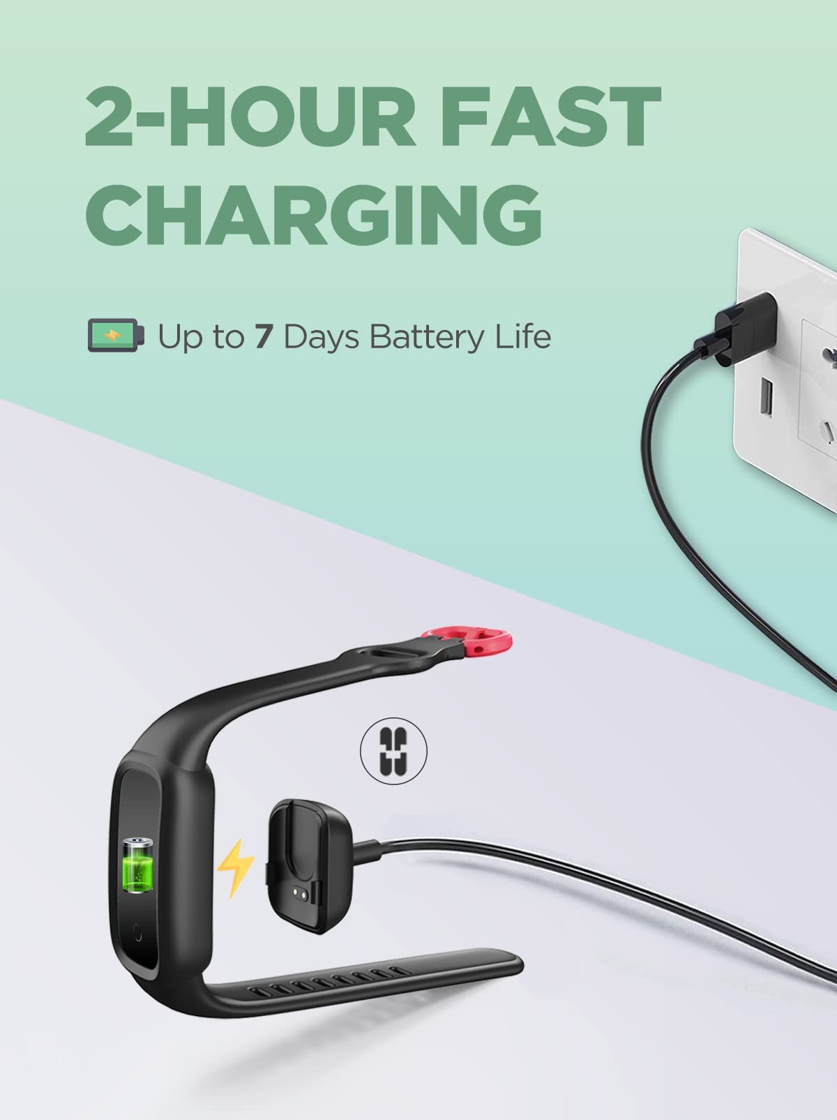 BIGGERFIVE Vigor 2 Fitness Tracker Watch for Kids Girls Boys Ages 5-12, Activity Tracker, Pedometer, Heart Rate Sleep Monitor, IP68 Waterproof Calorie Step Counter Watch