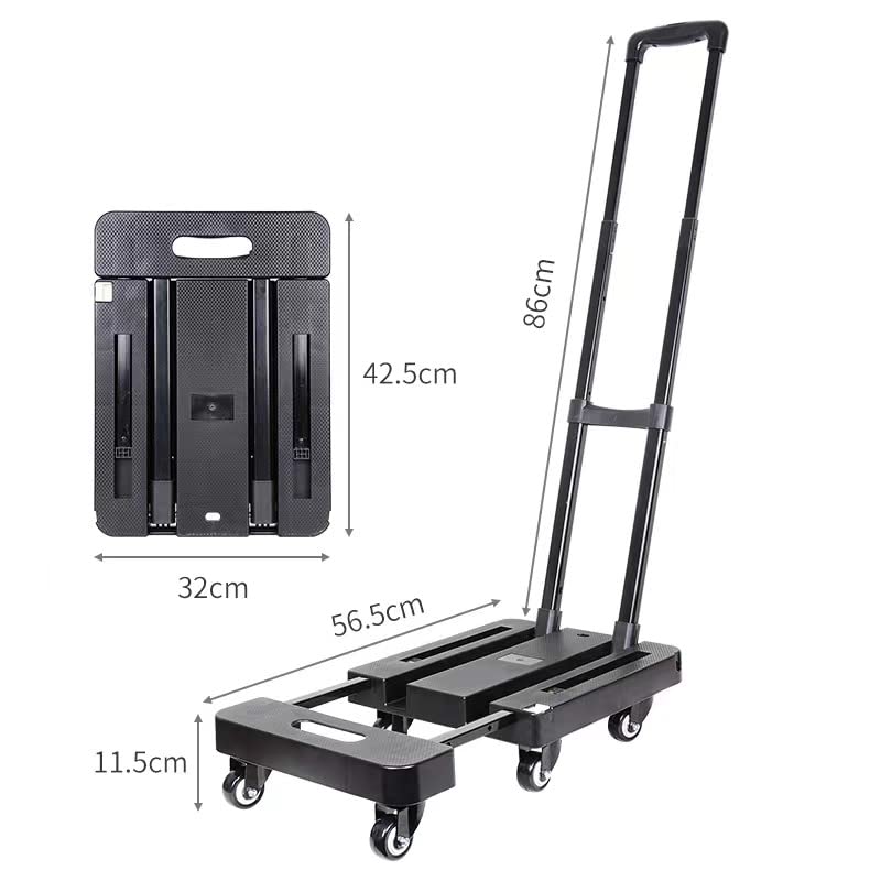 Folding Hand Truck 500 lbs Capacity, JUXANOS 360° Rotating Wheel Folding Trolley Luggage Cart Platform Cart for Luggage, Travel, Shopping, Auto, Moving and Office Use