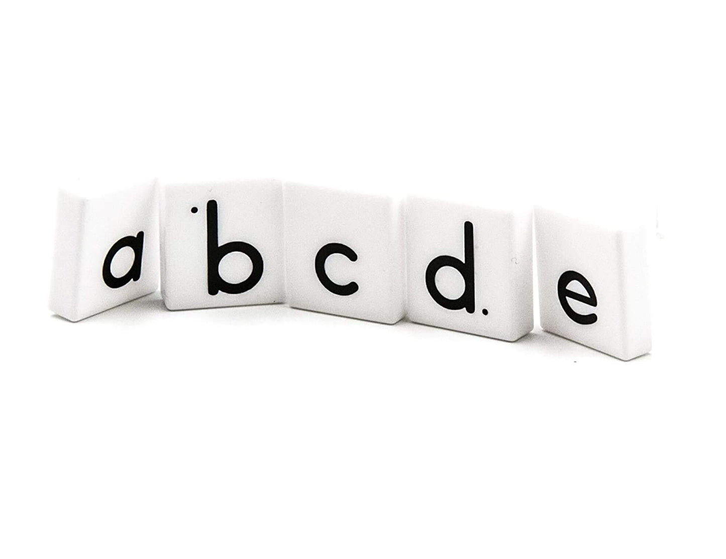 hand2mind Black and White Plastic Lowercase Alphabet Letter Tiles with Storage, Learn Alphabet Letters at Home, Word Work, Spelling, and Phonemic Awareness Home Activities, Homeschool Supplies