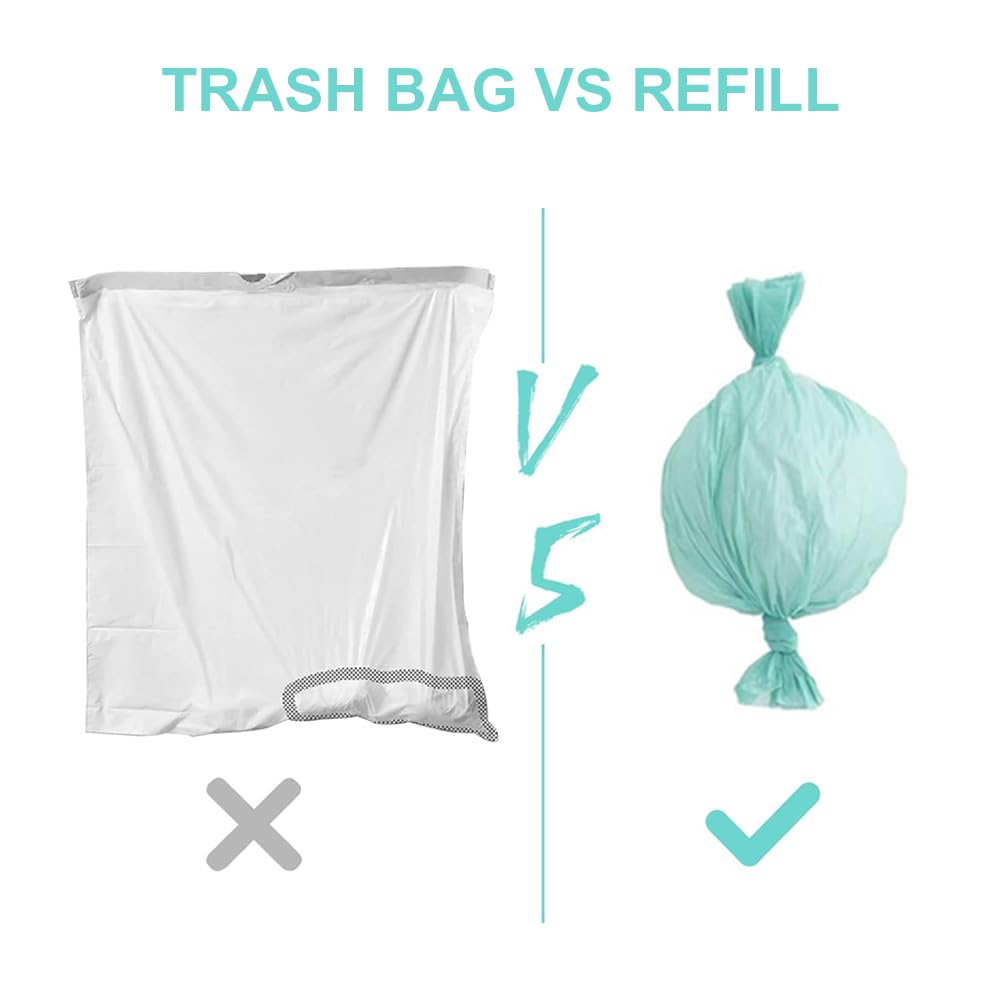 Cat Litter Refill Bags Compatible with Litter Champ Pail, Litter Waste Receptacle Refill Liners,Lightly Scented,6 Pack