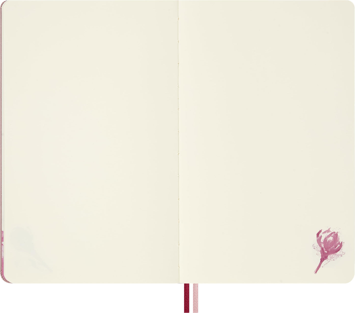 Moleskine Limited Edition Sakura 2026 Blossom Notebook, Hard Cover, Large (5" x 8.25") Plain/Blank, Pink with Gold Accents, 176 pages