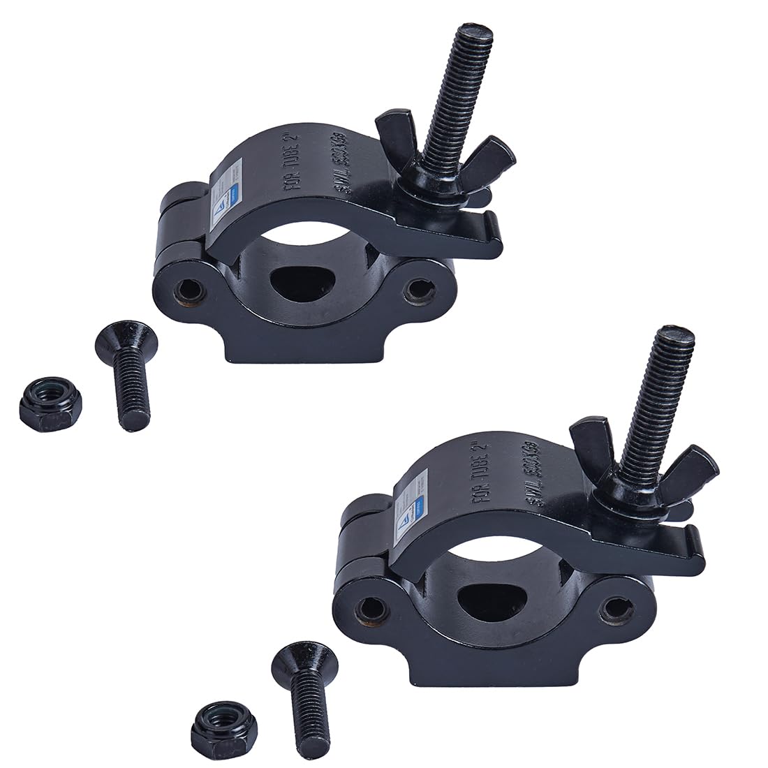 Sarknoah.Back 2″Heavy Duty Truss Clamp, 1102lb(500KG) Aluminum Alloy Stage Lighting Clamps, Fits 1.5″-2″(38-52) mm Truss Coupler Clamp for DJ Lights, Moving Head Par Lights, TUV Certified, 2Packs.