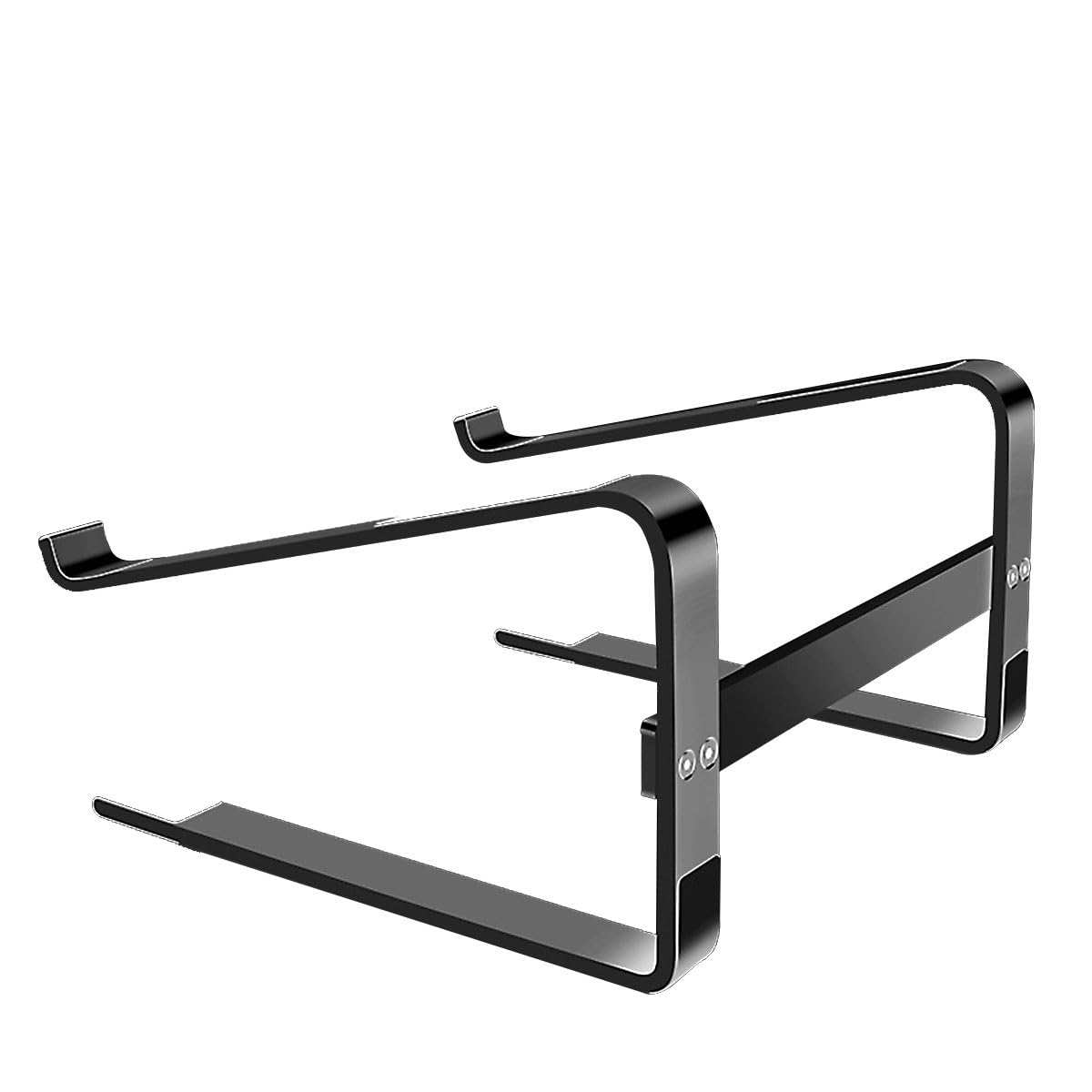 MMOBIEL Laptop Stand Tall - Riser 10 to 18 inches - Ventilated Laptop Holder Universal - Stand for Desk Compatible with MacBook, Notebook, ASUS and More - Incl. Tools - Black Aluminum