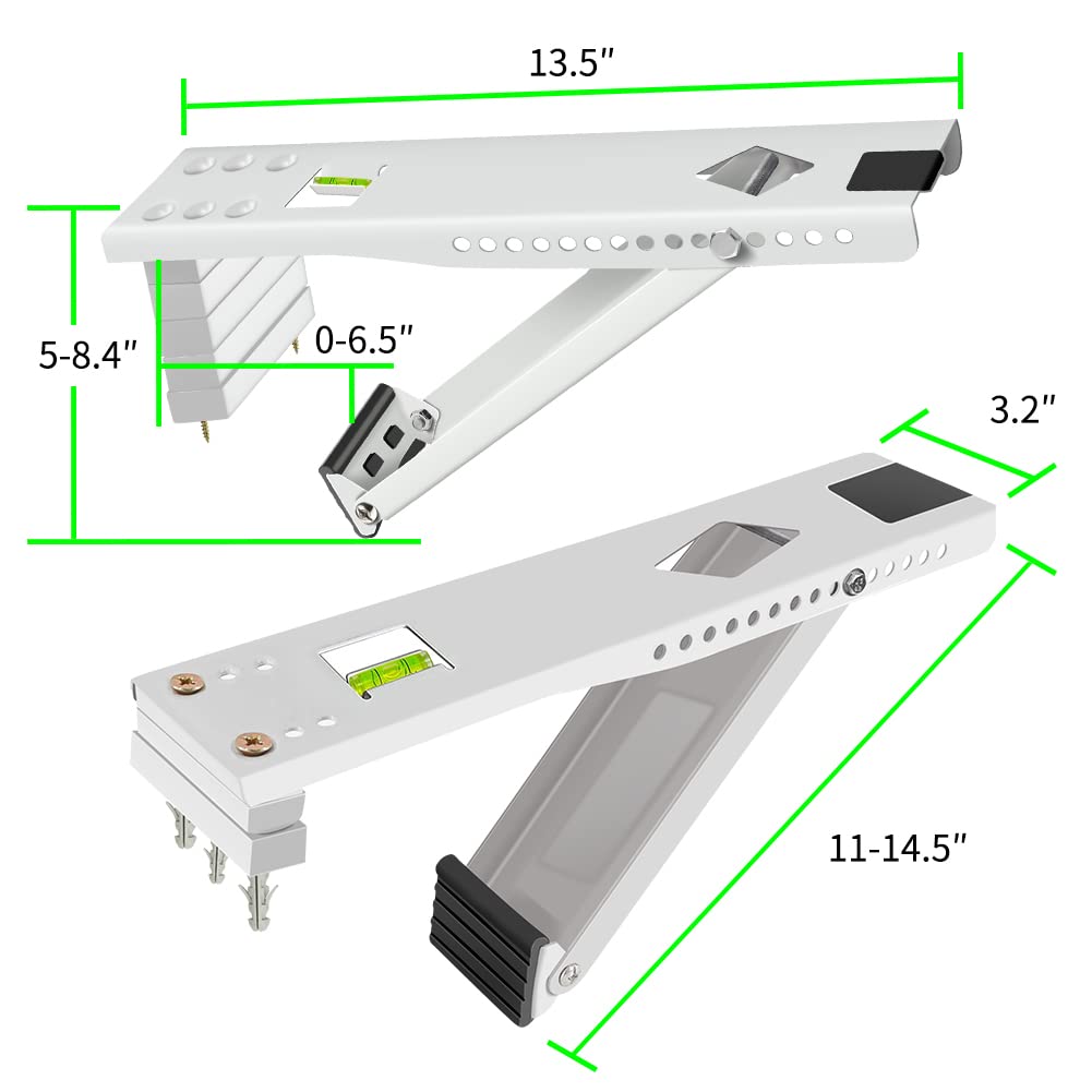 Window Air Conditioner Support Bracket,Relieves Weight Stress On The Window Frame A/C Safe Support Bracket Installs from Inside the House Built-in Bubble Level Window AC Mount Bracket up to 85lb