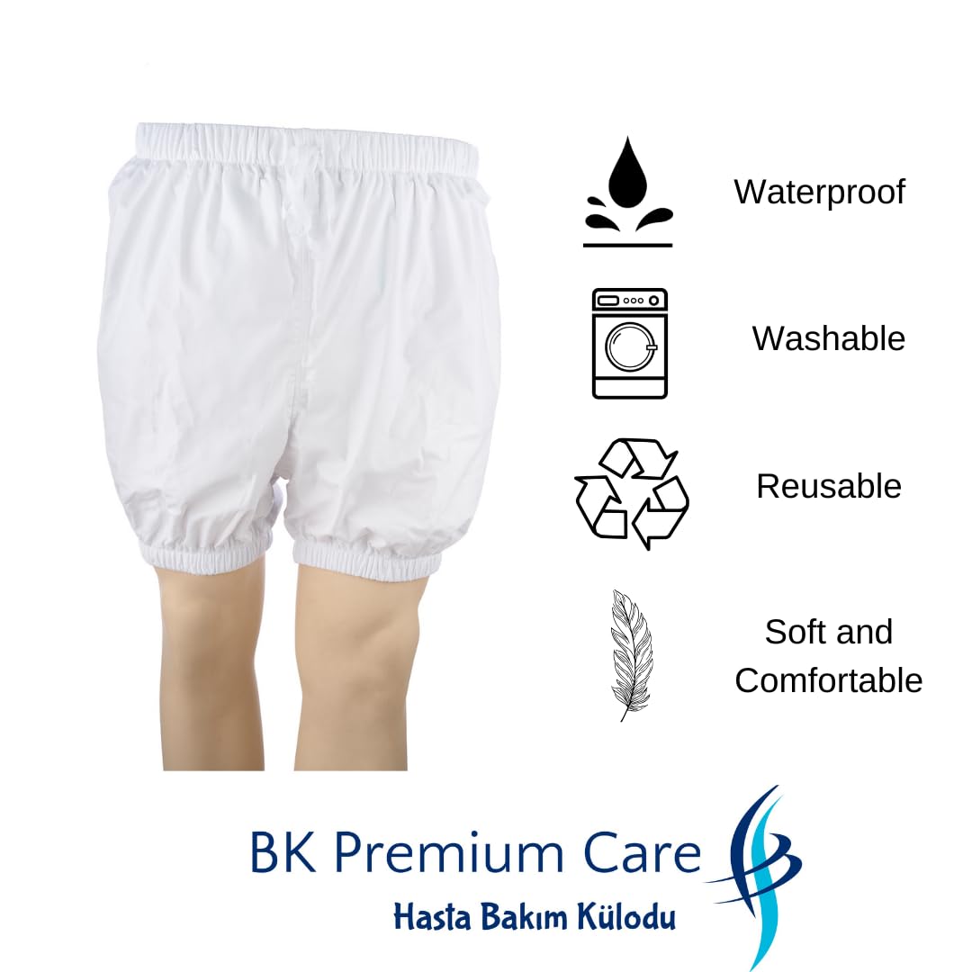 BK Premium Care Washable Adult Incontinence Briefs – Reusable Leak-Proof Underwear for Men and Women, Soft Cotton Comfort with Reliable Protection (XX-Large)