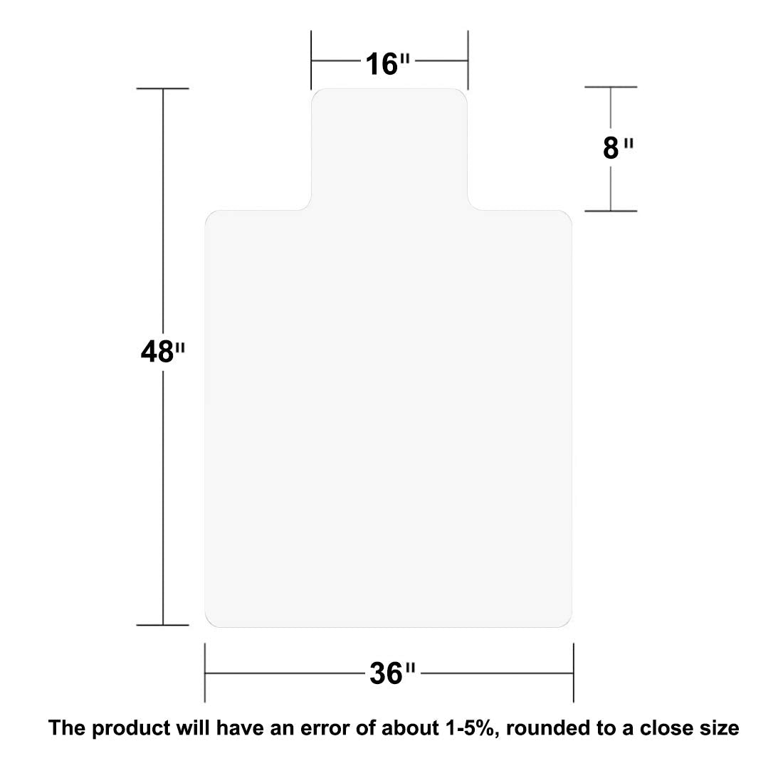 BesWin Office Chair Mat for Hardwood Floor - 36"x48" Clear PVC Desk Chair Mat - Heavy Duty Floor Protector for Home or Office - Easy Clean and Flat Without Curling