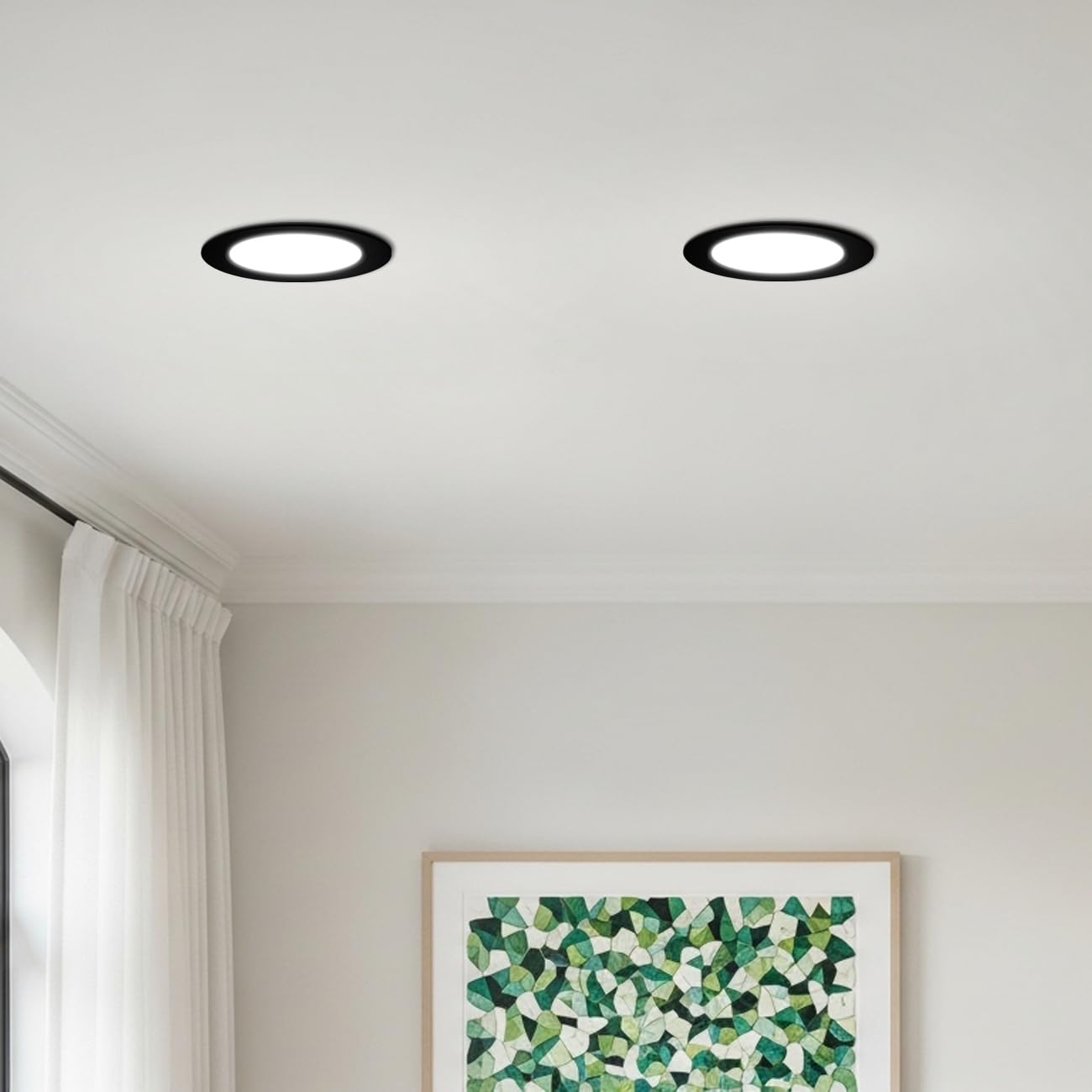 ANWIO Black Pot Lights 6 Inch, 9W 1000LM Retrofit LED Pot Lights Dimmable, IC Rated Recessed Lights 2700K/3000K/4000K/5000K/6000K Color Changeable 5 Pack